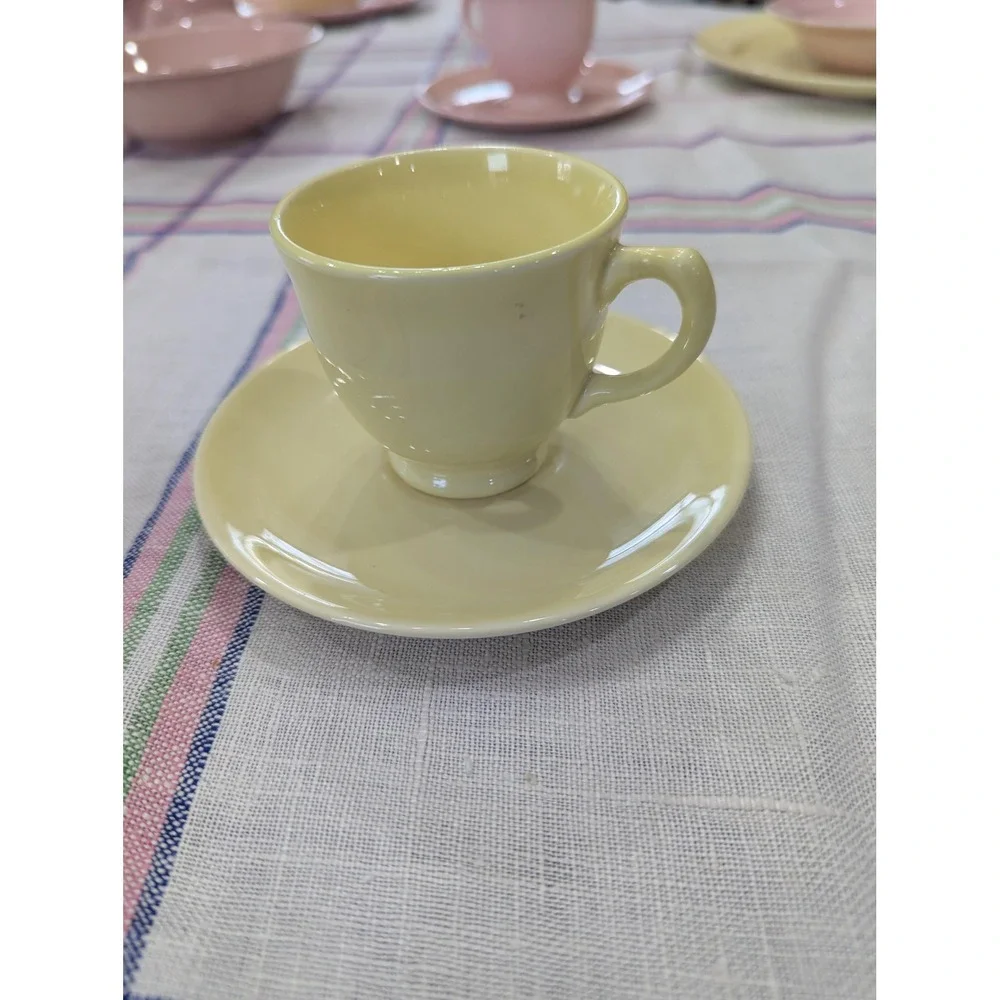 Vintage Lu-Ray Pastels Set Pink and Yellow